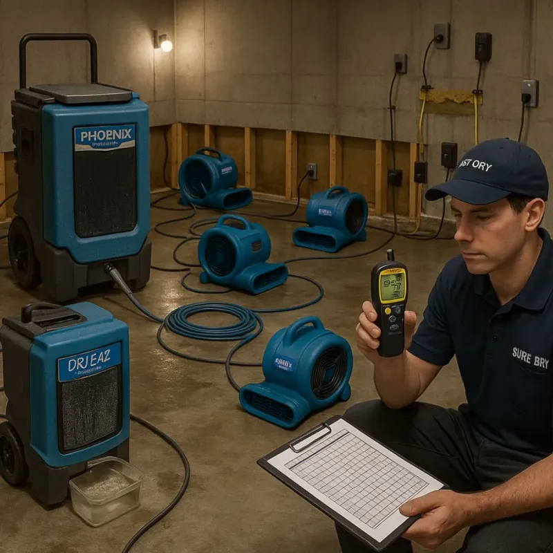 Structural Drying and Dehumidification process in Tri-Lakes, IN